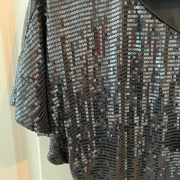 Karen Millen Sequin Black Satin Dress - Picture 11 of 15